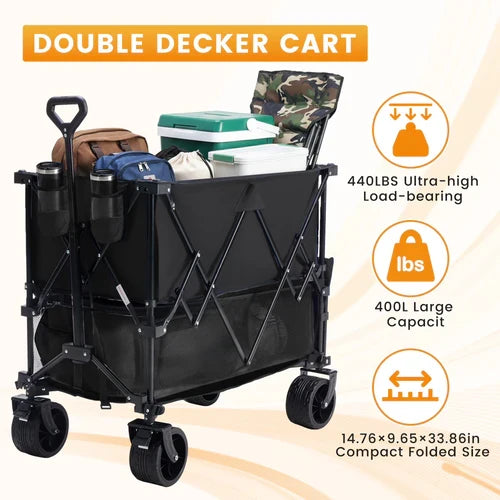 Humva© DeckWagon: Two-Deck Folding Utility Wagon.