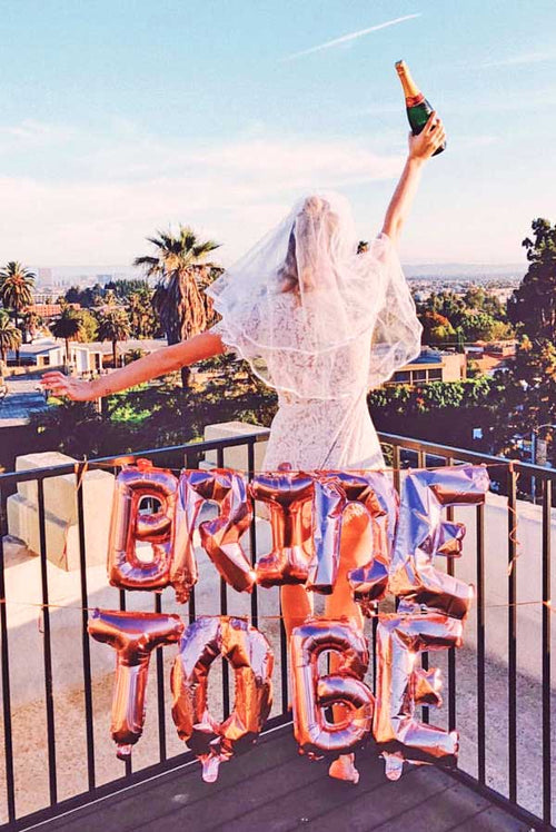 She Said YES Rose Gold 16" Balloon Banner | Multiple phrases!