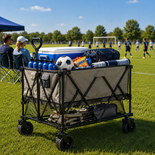 Humva© DeckWagon: Two-Deck Folding Utility Wagon.