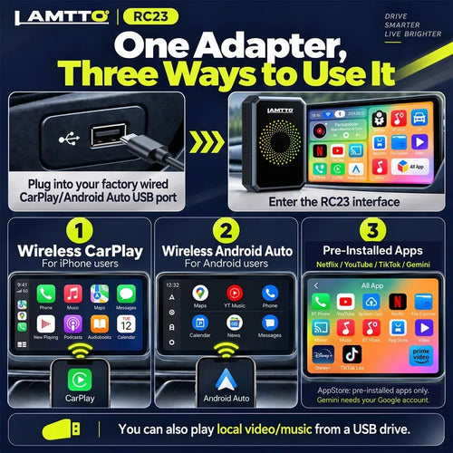 RC23 Wireless CarPlay Adapter for Wired Factory Screens