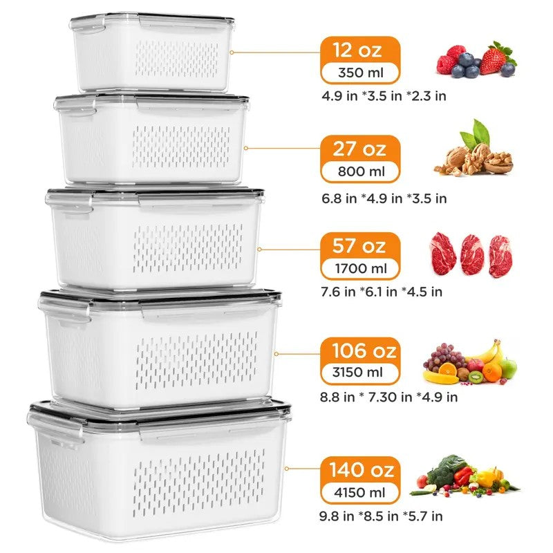 5-Pack Produce Storage Containers