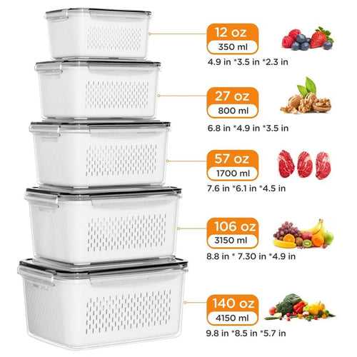 5-Pack Produce Storage Containers