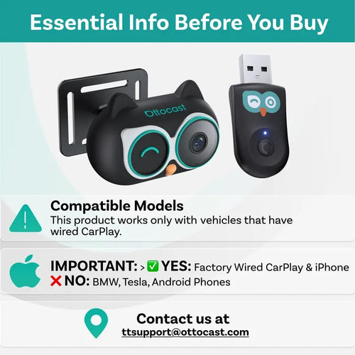 Wireless CarPlay Baby Camera for Wired CarPlay