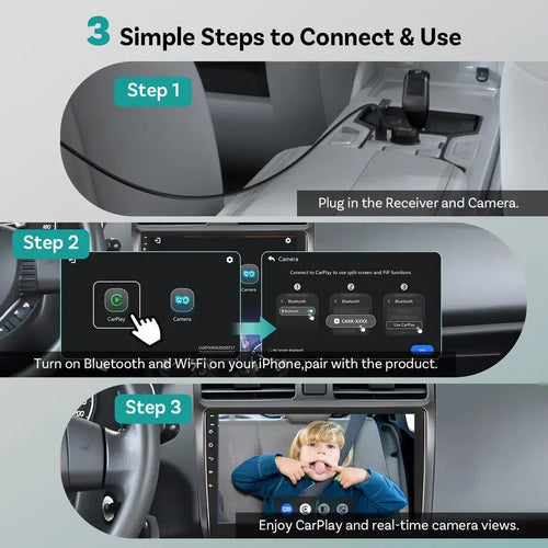 Wireless CarPlay Baby Camera for Wired CarPlay