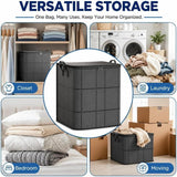 2 pack Large Zippered Foldable Storage Bin with Handles