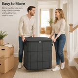 2 pack Large Zippered Foldable Storage Bin with Handles