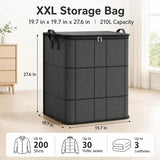 2 pack Large Zippered Foldable Storage Bin with Handles