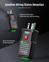 Circuit Breaker Finder Tool Kit, GFCI Outlet Tester with Dual-Sided LED Indicators, Electrical Circuit Tracer Tool with Flashlight, Includes Carrying Case and Adapters- KT