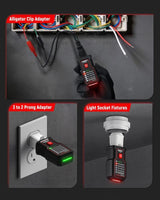 Circuit Breaker Finder Tool Kit, GFCI Outlet Tester with Dual-Sided LED Indicators, Electrical Circuit Tracer Tool with Flashlight, Includes Carrying Case and Adapters- KT
