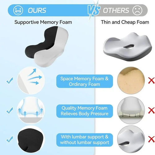 Memory Foam Seat Cushion with Back Support