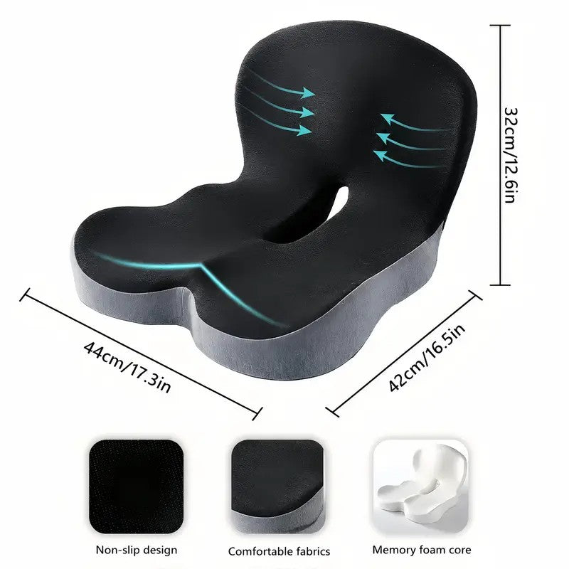 Memory Foam Seat Cushion with Back Support