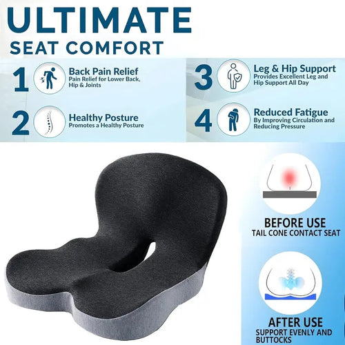 Memory Foam Seat Cushion with Back Support