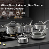 SNOWCLAD Hybrid Nonstick Stainless Steel Cookware Set