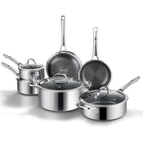 SNOWCLAD Hybrid Nonstick Stainless Steel Cookware Set