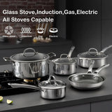 SNOWCLAD Hybrid Nonstick Stainless Steel Cookware Set