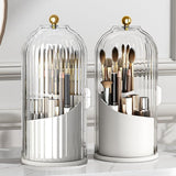 Covered Rotating Makeup Brush Organizer