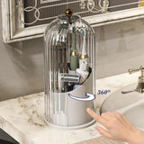 Covered Rotating Makeup Brush Organizer