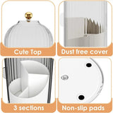 Covered Rotating Makeup Brush Organizer