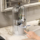 Covered Rotating Makeup Brush Organizer