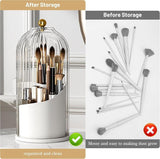 Covered Rotating Makeup Brush Organizer