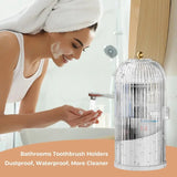 Covered Rotating Makeup Brush Organizer