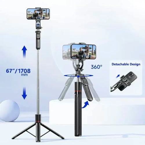 Adjustable Phone & Camera Tripod Selfie Stick with Bluetooth Remote
