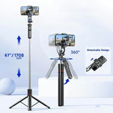 Adjustable Phone & Camera Tripod Selfie Stick with Bluetooth Remote