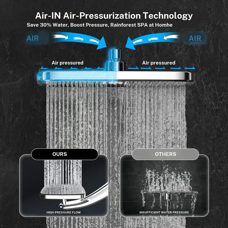 12-Inch Rain Shower Head Combo with Handheld