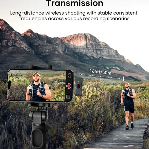 Wireless Lavalier Microphone Set with 2 Mics & Charging Case