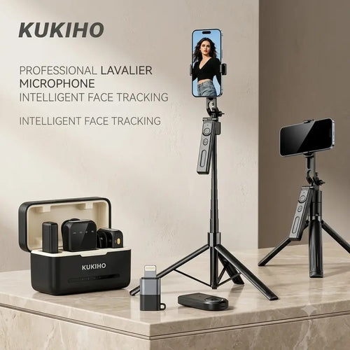 Wireless Lavalier Microphone Set with 2 Mics & Charging Case