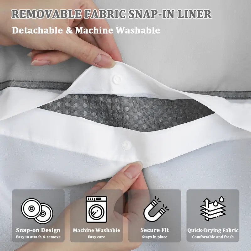 No-Hook Shower Curtain with Snap-In Liner