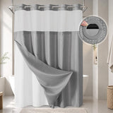 No-Hook Shower Curtain with Snap-In Liner