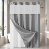 No-Hook Shower Curtain with Snap-In Liner