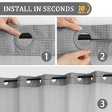 No-Hook Shower Curtain with Snap-In Liner