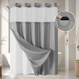 No-Hook Shower Curtain with Snap-In Liner