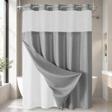 No-Hook Shower Curtain with Snap-In Liner