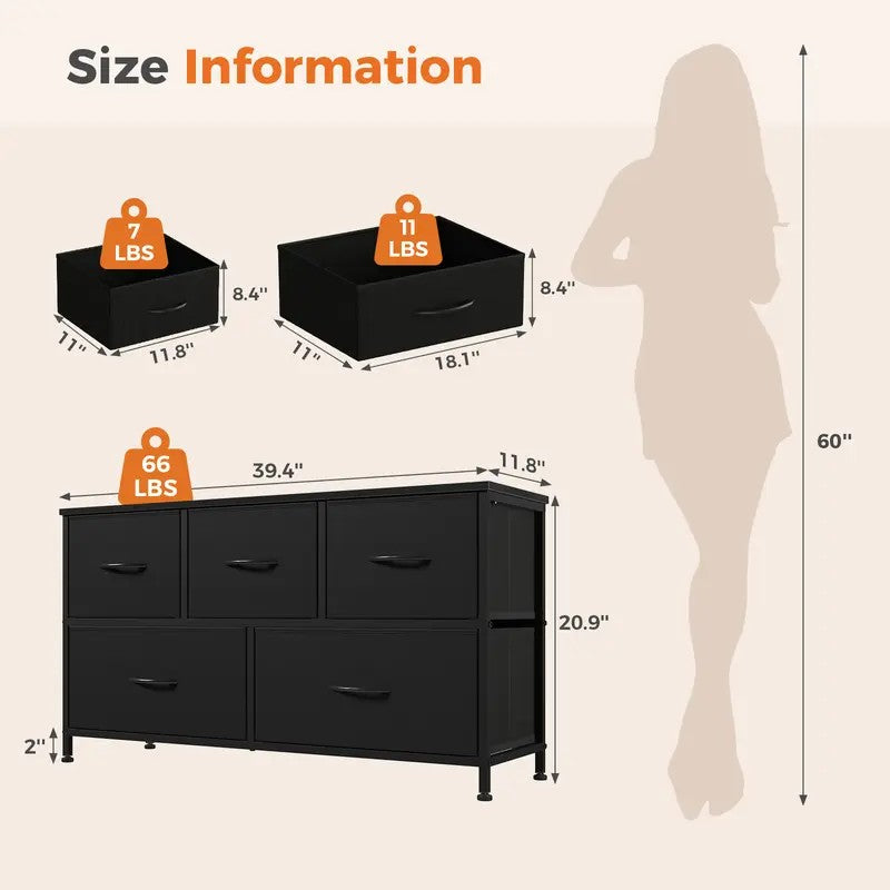 5-Drawer Fabric Storage Dresser