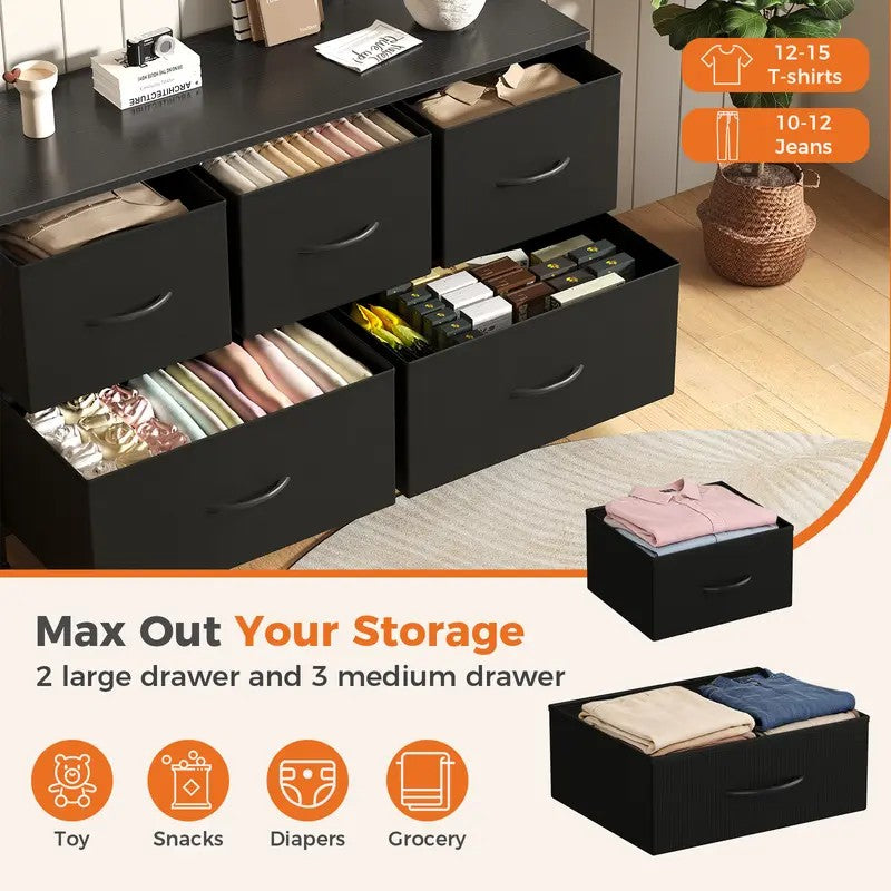 5-Drawer Fabric Storage Dresser