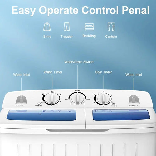 Portable Twin Tub Washer with Spinner