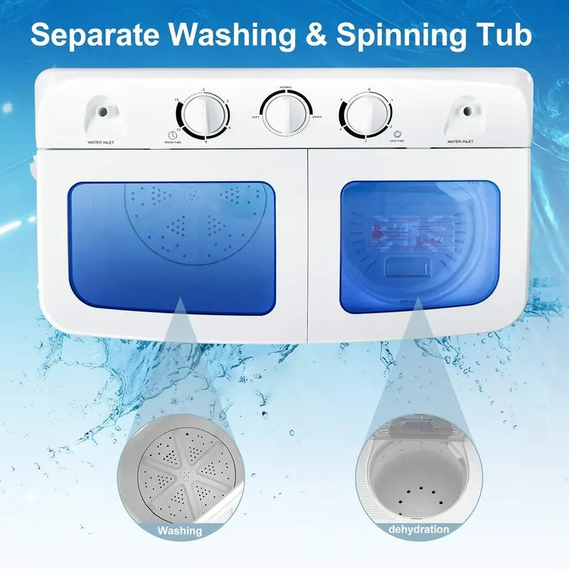 Portable Twin Tub Washer with Spinner