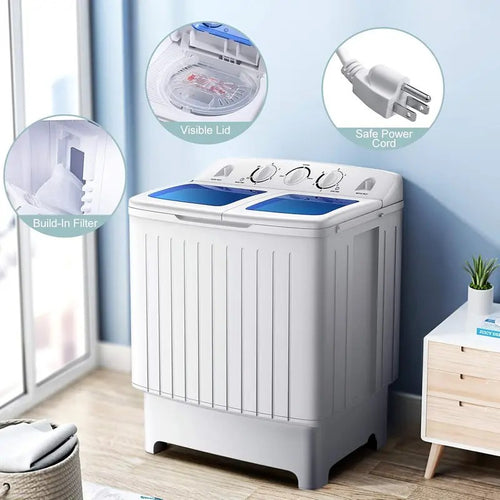 Portable Twin Tub Washer with Spinner