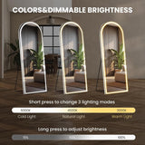 LED Full-Length Mirror with Adjustable Light