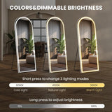 LED Full-Length Mirror with Adjustable Light