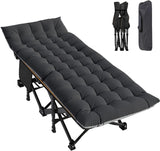 Heavy-Duty Folding Camping Cot with Mattress