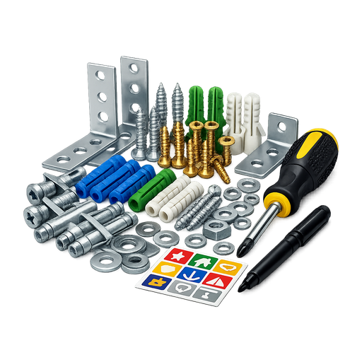 Wall mounting hardware kit