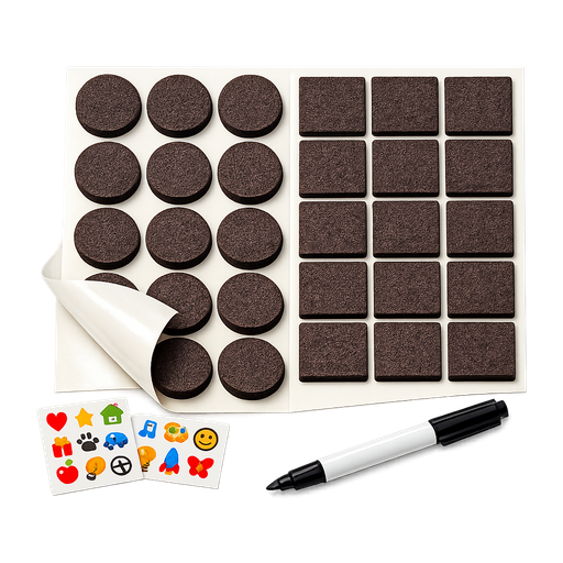 Self-adhesive felt furniture pads