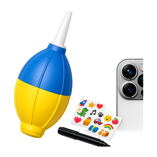 Camera lens dust blower