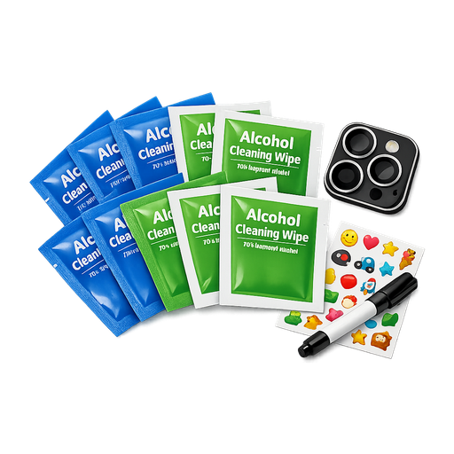 Alcohol cleaning wipes