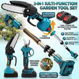 3-in-1 Cordless Pole Saw & Mini Chainsaw Set