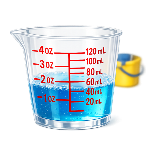 Floor cleaning solution measuring cup